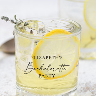 Modern Minimalist Calligraphy Bachelorette Party  Whiskey Glass