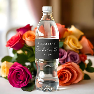Modern Minimalist Calligraphy Bachelorette Water Bottle Label