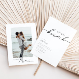 Modern Minimalist Calligraphy Bridal Brunch Invitation