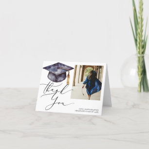 Modern Minimalist Calligraphy Graduation Thank You Card