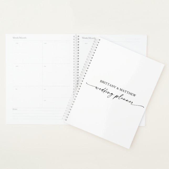 Modern Minimalist Calligraphy Ink Wedding Planner (Display)