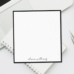 Modern Minimalist Calligraphy Monogram Notepad