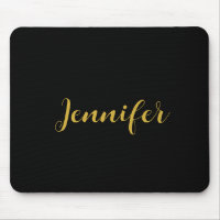 Modern Minimalist Calligraphy Name Black Gold