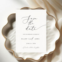 Modern Minimalist Calligraphy Save the date