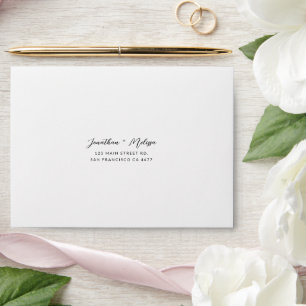 Modern Minimalist Calligraphy Script Wedding Envelope
