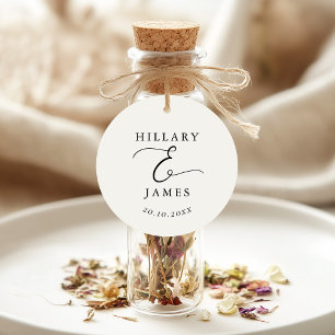 Modern Minimalist Calligraphy Wedding  Favour Tags