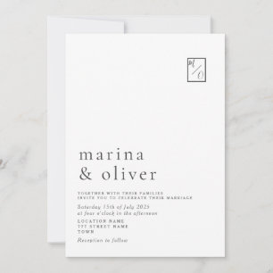 Modern Minimalist Calligraphy Wedding Invitation