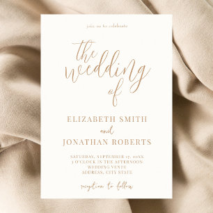 Modern Minimalist Calligraphy Wedding Invitation
