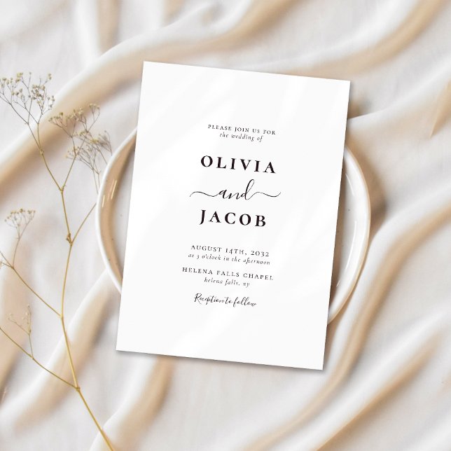 Modern Minimalist Calligraphy Wedding Invitation (Creator Uploaded)