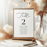 Modern Minimalist Calligraphy Wedding Names 2 Table Number<br><div class="desc">#zazzlemade</div>