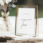 Modern Minimalist Calligraphy Wedding Table Number<br><div class="desc">Design features an handwritten font and modern minimalist design. Designed to coordinate with for the «ESSENTIALS» Wedding Invitation Collection. To change details,  click «Personalise». View the collection link on this page to see all of the matching items in this beautiful design or see the collection here: https://bit.ly/3iNzQAD</div>