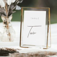 Modern Minimalist Calligraphy Wedding Table Number
