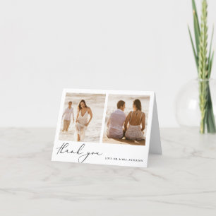 Modern Minimalist Calligraphy Wedding Thank You Card