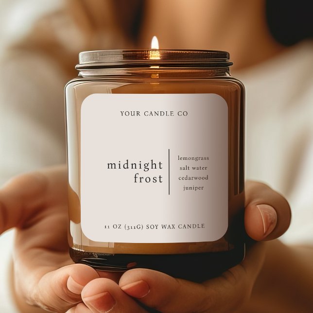 Modern Minimalist Candle Packaging Label Beige (Creator Uploaded)