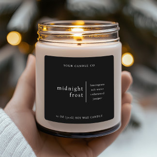 Modern Minimalist Candle Packaging Label Black
