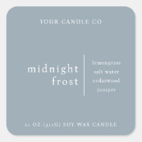 Modern Minimalist Candle Packaging Label Blue