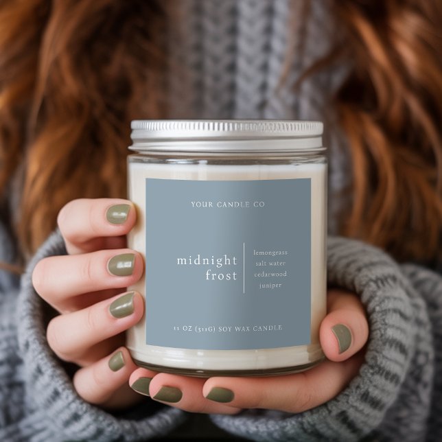 Modern Minimalist Candle Packaging Label Blue (Creator Uploaded)