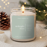 Modern Minimalist Candle Packaging Label Green