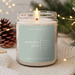 Modern Minimalist Candle Packaging Label Green