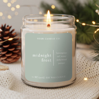 Modern Minimalist Candle Packaging Label Green