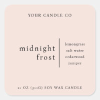 Modern Minimalist Candle Packaging Label Pink