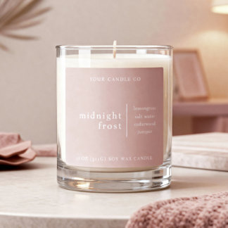 Modern Minimalist Candle Packaging Label Rose