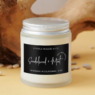 Modern Minimalist Candle Packaging Script Font Rectangular Sticker