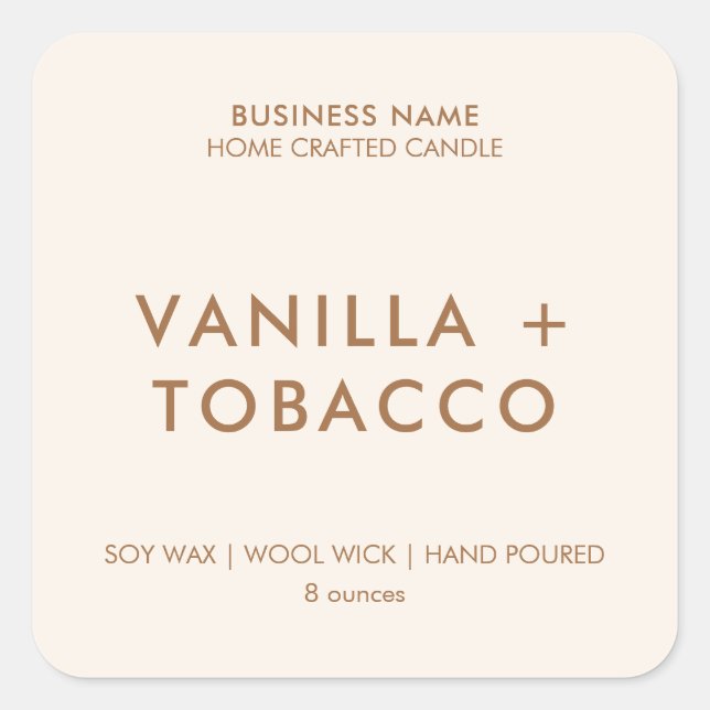 Modern Minimalist Candle Product Label (Front)