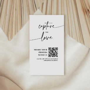 Modern Minimalist Capture The Love QR code  Enclosure Card