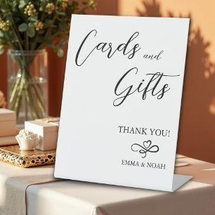 Modern Minimalist Cards and Gifts Wedding Pedestal Sign