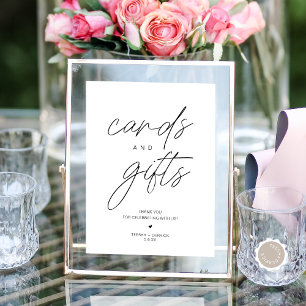 Modern Minimalist Cards and Gifts Wedding Poster
