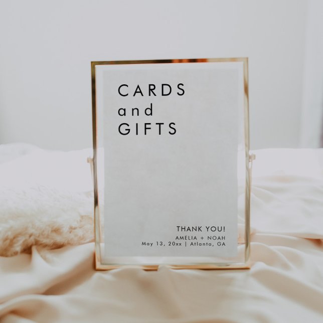 Modern Minimalist Cards And Gifts Wedding Sign (Creator Uploaded)