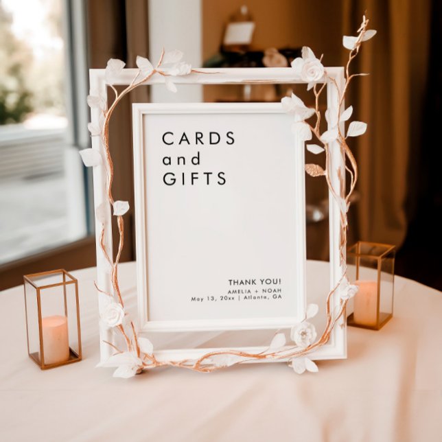 Modern Minimalist Cards And Gifts Wedding Sign (Creator Uploaded)