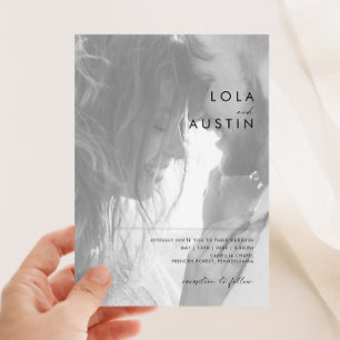 Modern Minimalist Casual Photo Wedding Invitation