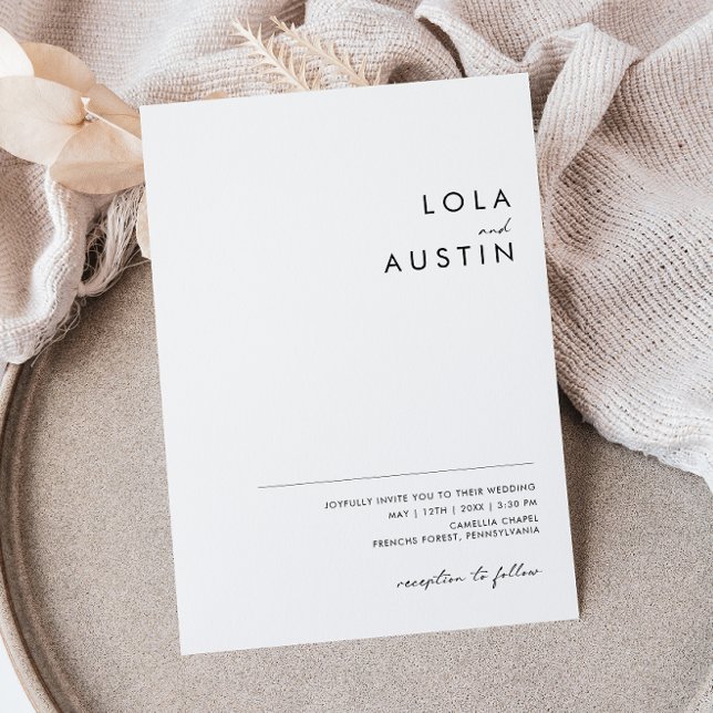 Modern Minimalist Casual Wedding Invitation (Creator Uploaded)
