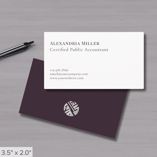 Modern Minimalist Certified Public Accountant Business Card (Creator Uploaded)