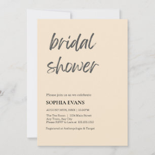 Modern Minimalist Champagne Bridal Shower Invitation