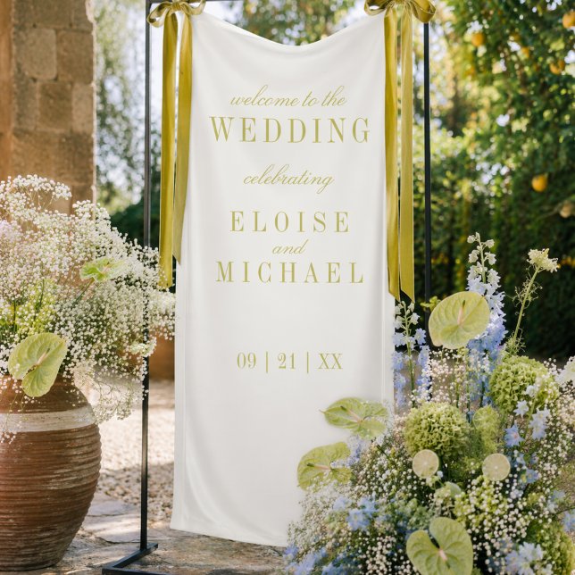 Modern Minimalist Chartreuse Wedding Welcome Banner (Modern Minimalist Chartreuse Wedding Welcome Banner)