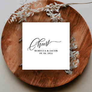 Modern Minimalist Cheers Calligraphy Script  Napkin