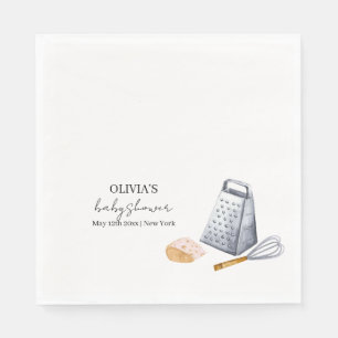 Modern Minimalist Chef Kitchen Baby Shower Napkin