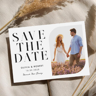 Modern Minimalist Chic 2 Photo Wedding Save The Date