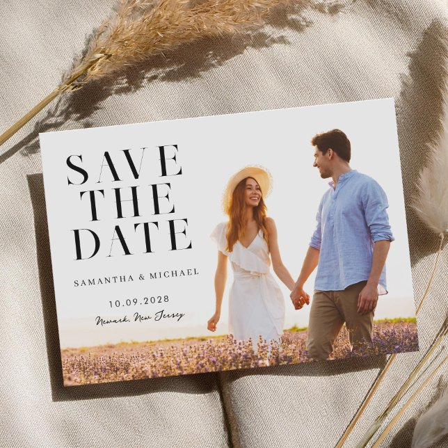 Modern Minimalist Chic 2 Photo Wedding Save The Date (Creator Uploaded)