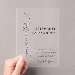 Modern Minimalist Chic Acrylic Wedding Invitations