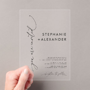 Modern Minimalist Chic Acrylic Wedding Invitations