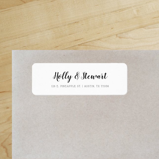 Modern Minimalist Chic Couple Names Return Address ("Everyday is abundantly beautiful." 
Sincerely Best Wishes from Lucky Design World)