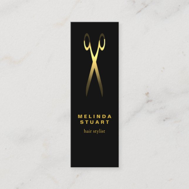 Modern Minimalist Chic Elegant Hair Stylist Mini Business Card (Front)