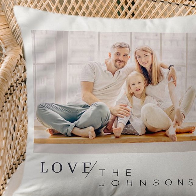 Modern Minimalist Chic Love Family Custom Photo Cushion (Creator Uploaded)