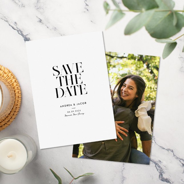 Modern Minimalist Chic Photo Wedding Save The Date (Creator Uploaded)