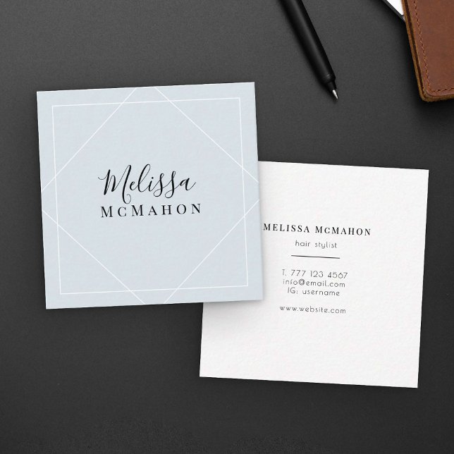 Modern Minimalist Chic Script Trendy Elegant Square Business Card (Creator Uploaded)