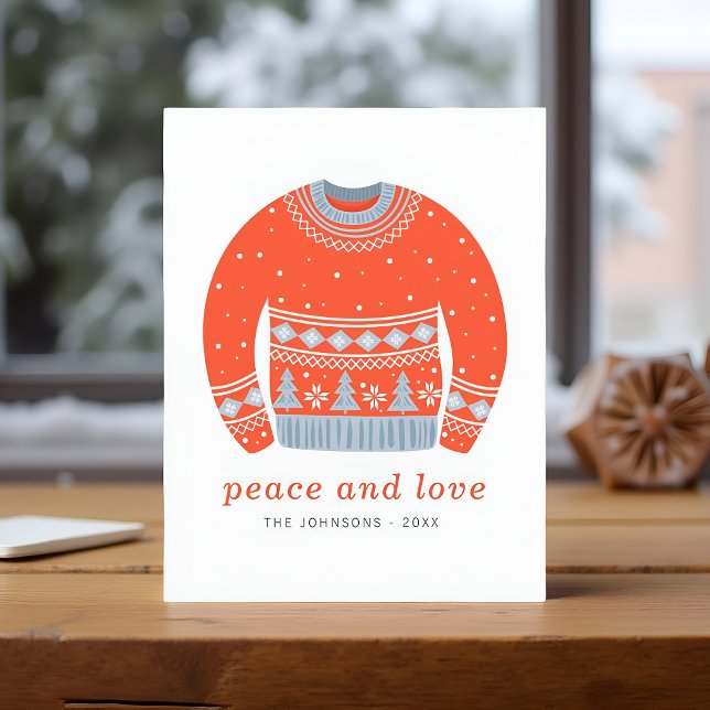 Modern Minimalist Chic Ugly Knitted Sweater Holiday Card (Creator Uploaded)